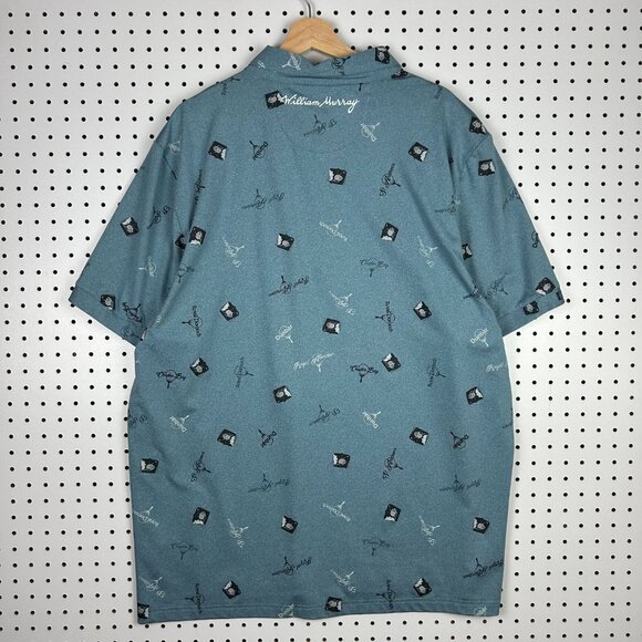 William Murray Performance Golf Polo Shirt Mens XXL Stretch Famous Courses Blue - Picture 3 of 6